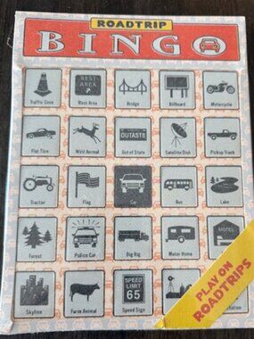 New Sealed Knock Knock Roadtrip Bingo, 12 Reusable Cards For Road Trips
